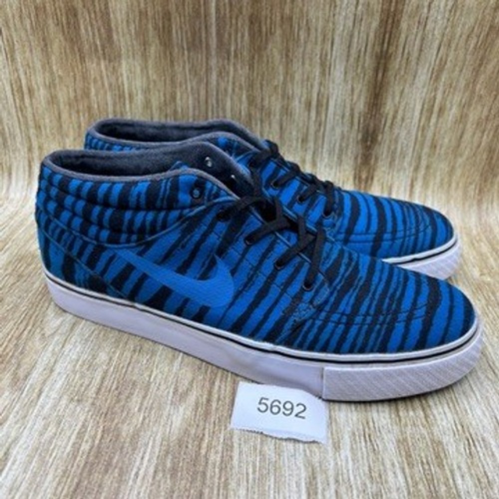 Nike SB Zoom Stefan Janoski Mid Premium Men's Size‎ 11 Shoes Blue Zebra Sneakers - Picture 10 of 10